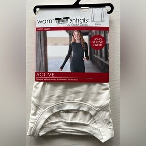 Cuddl Duds Cream Long Sleeve Crew Top